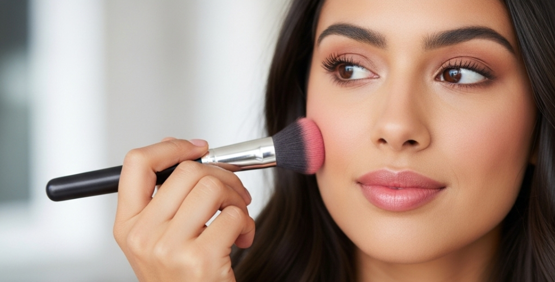 Blush Placement That Redefines Jawlines